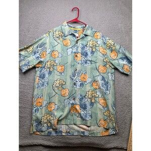 Tommy Bahama silk Hawaiian floral short sleeve button down size medium